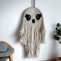 Handvävd Spöke Bomullsrep Hängande Dekoration – Halloweenfest Boho Makramé Prydnad Ghost 4