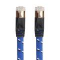 Miniatyrbillede 3 af 4: Nylon Cat 7 Ethernet-kabel, cat7 Rj45 netværkspatchkabel fladt