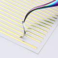 Miniatyrbillede 5 af 5: 1 stk Sølv Guldlinjer Stripe 3d Nail Sticker Geometrisk bølget stjernehjerte selvklæbende skyderpapirer Nail Art Transfer Stickers style 4