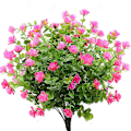 Miniatyrbillede 1 af 5: 4 stk kunstige blomstereukalyptusbuketplanter Grønt, Uv-resistente falske eukalyptusblomster (lilla) Pink