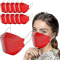 Miniatyrbilde 3 av 5: 10/30/50 stykker Engangs ansiktsmasker for voksne ekte 4 lags pannebånd Justerbar nesestropp pustende 50 STK Hvit 50PCS White