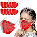 Miniatyrbillede 3 af 5: 10/30/50 stykker Engangsansigtsmasker for voksne Ægte 4 lags pandebånd Justerbar næsestrop Åndbar 50 STK Hvid 50PCS White