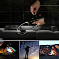 Miniatyrbild 5 av 5: Solladdare, 8000 mah bärbar handvev telefonladdare 2 USB portar Power med ledflaskor black