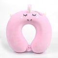 Miniatyrbilde 1 av 5: Barn reisepute, Unicorn reise nakkepute med snap U-formet pute Pink