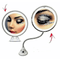 Miniatyrbillede 3 af 5: 10x Forstørrelsesglas Makeup Spejl Med Led Lys My Flexible Mirror Bendable
