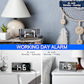 Miniatyrbild 5 av 5: ny stil Digital Alarm Clock Large Mirrored Led Clock Snooze Function Dimming Mode Beside Clock For Bedroom Decor -black