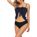 Miniatyrbilde 2 av 5: Dame Short Sarongs Beach Wrap Sheer Bikini Wraps Chiffon Cover Ups NAVY BLUE XL