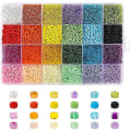 Pikkukuva 4 / 4: Lasisiemenhelmet 24 väriä Pienet helmetsarja Rannekoruhelmet korujen valmistukseen 4MM 5000Pcs