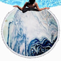 Miniatyrbild 1 av 5: 150 cm Rund Strandhandduk Vuxen Färgglad Kvicksand Dusch Badhandduk Simhandduk STT-056 Cyan Gray