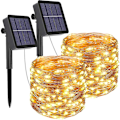 Pikkukuva 1 / 5: 32m/22m/12m/7m aurinko-LED-valo ulkona juhlavalaisin Garden Fairy Light String 1 ~ 2pc vedenpitävä jouluseppele pihan koristelu 22M 200LED