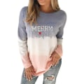 Pikkukuva 1 / 2: Hhcx-christmas Naisten pitkähihainen Basic T-paita Joulupusero Pusero Blue Pink 4XL