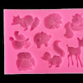 Miniatyrbillede 3 af 3: 2 stk Bageforme Skovdyr Forme Silikone Fondant Kager Forme Bageværktøj Kreativ kageform