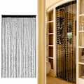 Miniatyrbild 1 av 5: 1x2m Romantisk Enfärgad Fringe Beads Kedjedörr Gardin String Drape Black