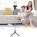 Miniatyrbillede 3 af 5: Selfie Stick Stativ Bluetooth Bærbar Holder Aluminiumslegering Teleskopisk Til Mobiltelefon White