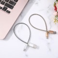 Miniatyrbillede 2 af 4: Adapter Type C Datakabelstik Usb C Metalledning 11 tommer oplader Sølv Silver