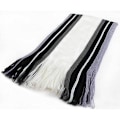 Pikkukuva 2 / 3: Miesten talvi raidalliset huivit Tupsu pitkä huivi Fringe Shawl Wrap Stole White