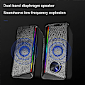 Miniatyrbild 2 av 5: Desktop Bluetooth ljud Multi-ljuseffekt Cool datorhögtalare 4-enhet Dual Speaker Membran Spea