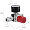 Miniatyrbild 4 av 5: Lufttrycksregulator trevägsventil 175psi 12bar 1/4 tums lufttrycksmätare för kompressor 3 Way Valve
