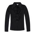 Miniatyrbillede 5 af 5: Nye kvinder chiffon bluse langærmet skjorte kvindelige professionelle blonder toppe Ol Chiffon toppe Black 4XL