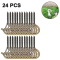 Pikkukuva 1 / 5: 24 kpl Kierrekoukut Outdoor String Lights Turvaruuvikoukku Bronze