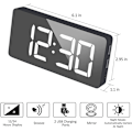 Miniatyrbild 2 av 5: ny stil Digital Alarm Clock Large Mirrored Led Clock Snooze Function Dimming Mode Beside Clock For Bedroom Decor -black