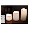 Miniatyrbild 4 av 5: 3-pack LED flimrande ljus Fjärrkontroll 12 färger Flameless Wave Edge Lamp