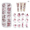 Miniatyrbild 1 av 5: 3d Glitter Nail Art Ab/färgglad Hotfix Rhinestones Flatback Crystal Diamond Gems Multi Size12 Gird Style 21