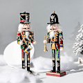 Miniatyrbillede 2 af 4: 30 cm Nøddeknækker Puppet Tin Soldat Træ Valnød Mand Lille Ornament C