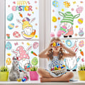 Miniatyrbild 2 av 4: Easter Window Stickers, Easter Decorations 9 Sheets Easter Bunny Window Clings Pvc Static Stickers B