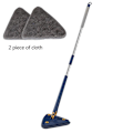 Pikkukuva 1 / 5: 360 Pyörivä puristusmoppi Vahva vettä imevä jatkettava kolmiomoppi 1,3 m kodin lattiakattoon ikkunoiden puhdistustyökalut blue mop with 2cloth