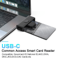 Miniatyrbild 2 av 5: Typ C Smart Card Reader Smart Card/sim/id/ Card Smart Card Reader Adapter för Android-telefoner PC Co Black