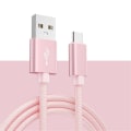 Pikkukuva 1 / 2: Samsung Galaxy Iphone Type C Usb-c 1m datalatauskaapeli Pikalaturin kaapeli punottu Rose Gold Type-C