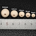 Miniatyrbillede 2 af 3: 100 stk 6/8/10/12/14 mm Løse træperler til gør-det-selv smykker Øreringe Armbånd Craft 6mm