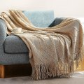 Miniatyrbild 1 av 5: Inya Slängfilt Strukturerad Solid Mjuk Soffa Soffa Överdrag Dekorativ nordisk stickad filt Tyngd juldekor Plädar CL-khaki 150x230cm