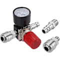 Miniatyrbild 1 av 5: Lufttrycksregulator trevägsventil 175psi 12bar 1/4 tums lufttrycksmätare för kompressor (ny 3-vägsventil)