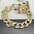 Miniatyrbild 5 av 5: Punk Cuban Link Chain Choker Halsband Guld Lätt Chunky Oval Chain Link Halsband Statement Hip Hop smycken
