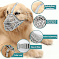 Miniatyrbillede 2 af 5: Hundemundkurv med justerbare stropper, blødt netbeklædt næseparti til små mellemstore hunde Gray XL