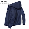 Miniatyrbilde 2 av 5: Jakke Herre Plus Size 6xl 7xl 8xl Vår Høst Tynn Windbreaker Herre hette
