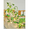 Miniatyrbilde 5 av 5: 20 Led Kunstig Maple Green Leaf Rattan Garland String Lights Vine Fairy Led Kobbertråd Dekor Solar Powered Battery 16.4ft