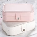 Miniatyrbild 4 av 4: Smyckeskrin Organizer, case för resesmycken i läder (rosa)