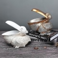 Miniatyrbilde 4 av 5: Toucan Key Storage Figur Pelikan Statue Oppbevaringskurv Dyr Fugler Form White