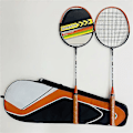 Miniatyrbilde 5 av 5: 2stk Sportsbadmintonracket Sklisikkert håndtak Racket for utendørs spill Orange