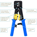 Miniatyrbilde 5 av 5: Profesjonelt Ez Pass Through Crimping Tool - Ratchet Crimper - Wire Stripper for gamle Internett-kontakter