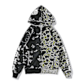 Miniatyrbild 1 av 2: Den nya Luvtröja för herr Camo Loose Zipper Jacka Sweatershirt För Herr Pojke Black Green Black Green 4XL