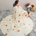 Pikkukuva 2 / 5: Maissi Tortilla Filt Pita Lavash Soft Throw Filt Till Säng Fleece Soffa Pläd Plysch Överkast Manta Burrito Koce Burritos-4-4 diameter-120CM