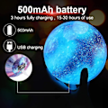 Miniatyrbilde 3 av 5: Månelampe 3d, nattlys Led-lampe Moon Touch 16 farger, 15 cm diameter, usb oppladbart månenattlys