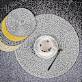 Miniatyrbilde 3 av 5: 2stk Rundvev dekkematte Mote Pp Spisebordmatte Disc Pads 18CM Silver gray