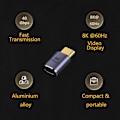 Miniatyrbild 2 av 5: 40 Gbps USB C-adapter, USB C hane till hona-adapter Högerstöd 8K@60HZ Video
