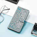 Miniatyrbillede 5 af 5: Samsung Galaxy A03s etui Læder tegnebogscover Emboss Mandala Magnetic Flip Protection Stødsikker - Blå