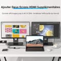 Miniatyrbilde 3 av 4: 【BQ】USB-C til dobbel HDMI 4k MST-adapter, bærbar USB C HDMI-hub, Type